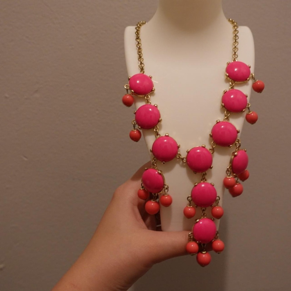 Pink Statement Dangle Necklace